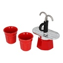Bialetti Mini Express 2tz Red + 2 cups