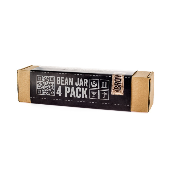 Comandante Bean Jar - Brown Glass + lid/cap - 4 pack
