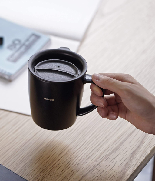 Hario Heat Retention Mug with lid 300ml Black