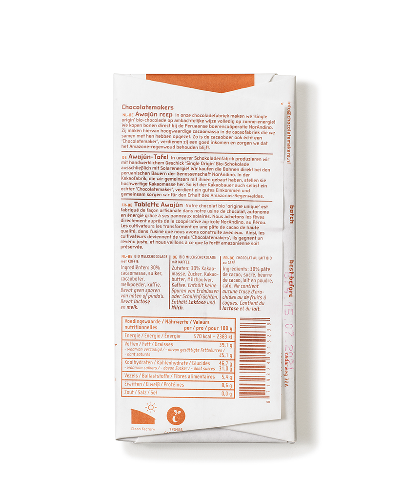 Chocolatemakers - Bio Awajun Melk - Milch - Lait 30% (85 gram) - Fairtrade