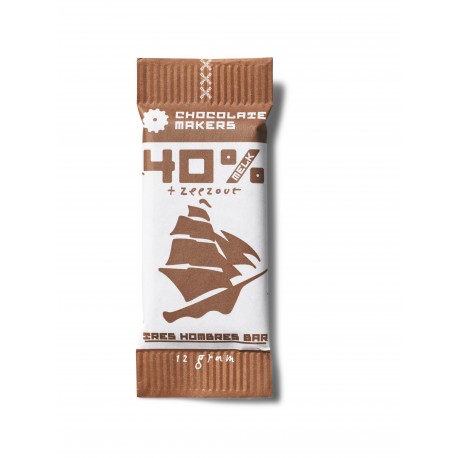 Chocolatemakers Bio Mini Tres Hombres melk 40% zeezout (100x12gr)