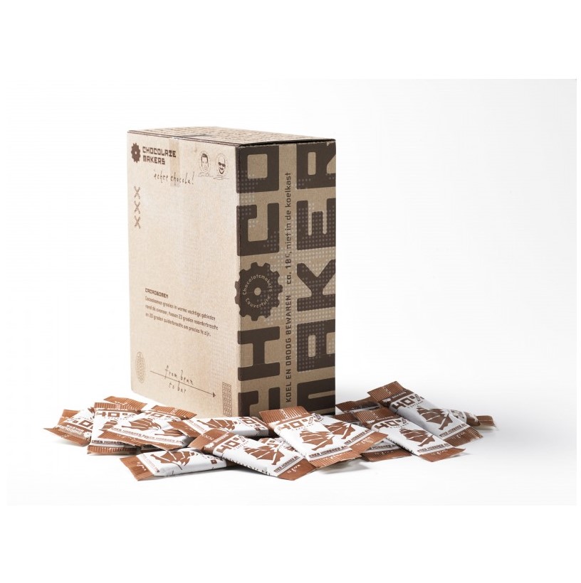 Chocolatemakers Bio Mini Tres Hombres melk 40% zeezout (100x12gr)