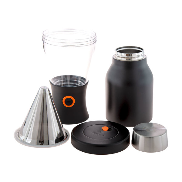 Asobu - Cold Brew Insulated Portable Brewer - Stainless Steel Silver