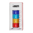 Bialetti Color - Set of 4 Cappuccino Cups with Stand - Multicolor