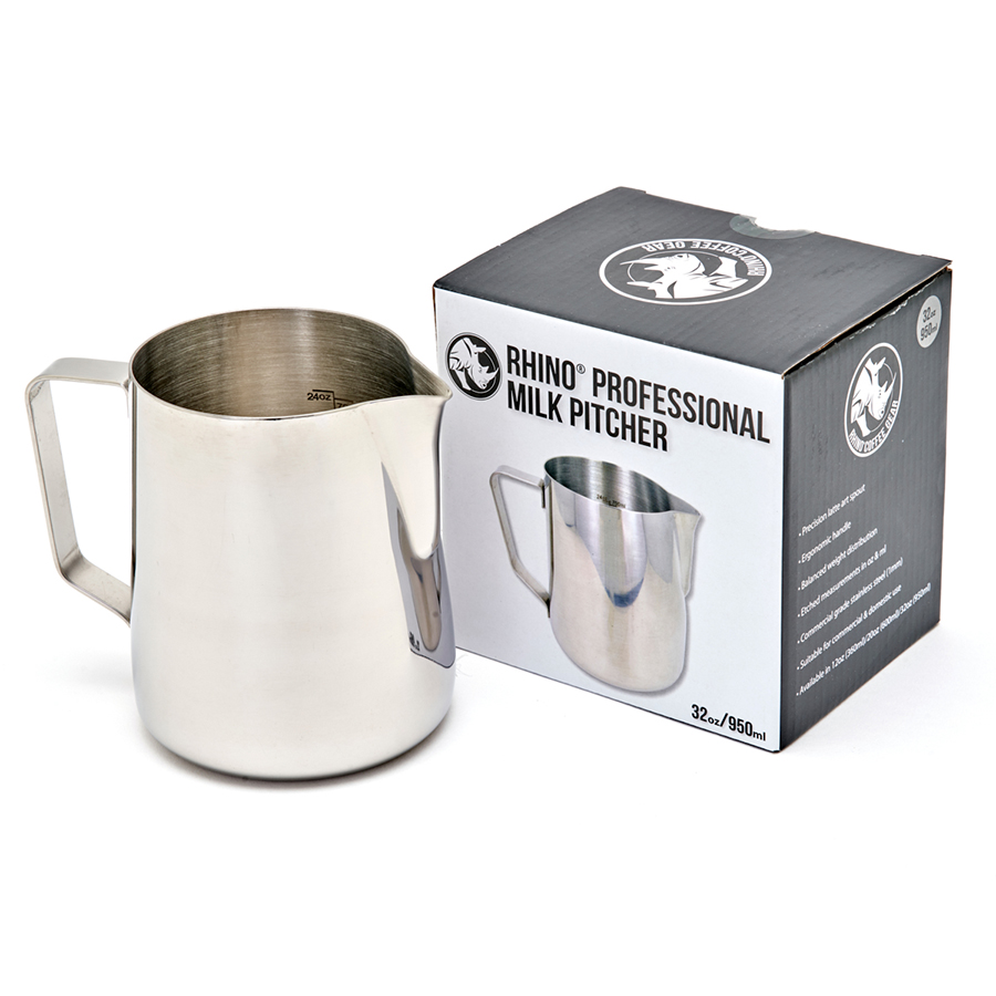 Rhino Coffee Gear (Rhinowares) Stainless Steel Pro Milk Pitcher - 950 ml