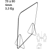 Balie- / tafelscherm plexiglas 75x80cm staand