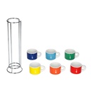 Bialetti Color - Set of 4 Espresso Cups with Stand - Multicolor
