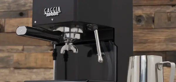 Gaggia Classic thunder black steam wand.webp