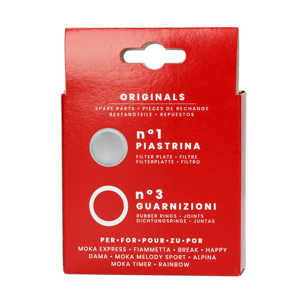 Bialetti - 3 Seals + Sieve for 3-4tz Aluminium Coffee Makers (Box of 6x) 