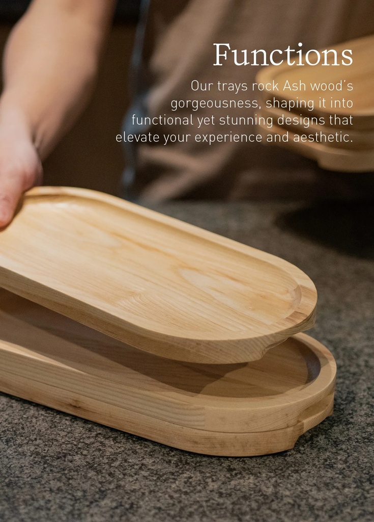 Loveramics ER-GO! System - Solid Ash Wood Platter (L) 35cm (Natural)
