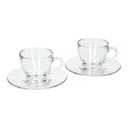 Bialetti Vetro - Set of 2 Cappuccino Cups and Saucers
