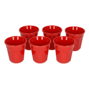 Bialetti Bicchierini - Set of 6 Espresso Cups - Red
