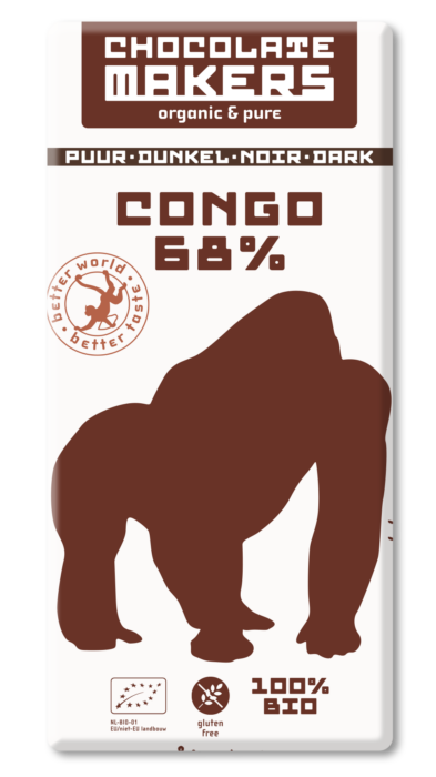Chocolatemakers Gorilla bar Puur 68% (85gr)