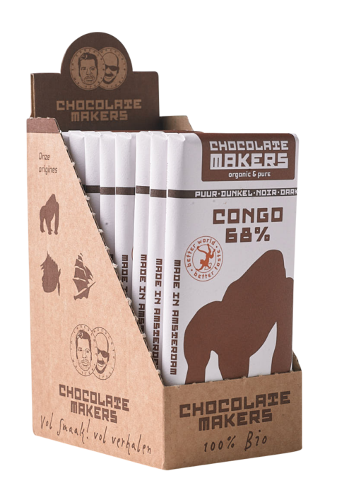 Chocolatemakers Gorilla bar Puur 68% (85gr - 10bars)