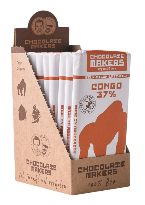 Chocolatemakers Bio Gorilla Bar Milk 37% (box of 10)