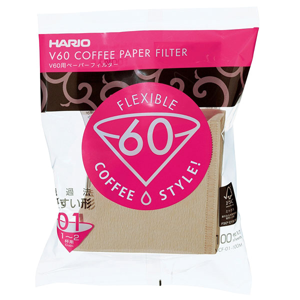 Hario V60-01 Paper Filter Misarashi (VCF-01 -100MK)