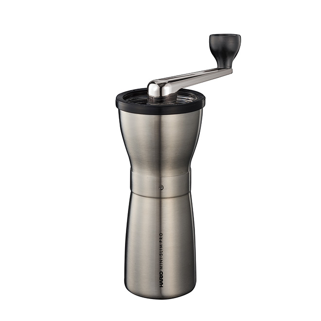 Hario Ceramic Coffee Mill Mini-Slim PRO Silver - Hand Grinder