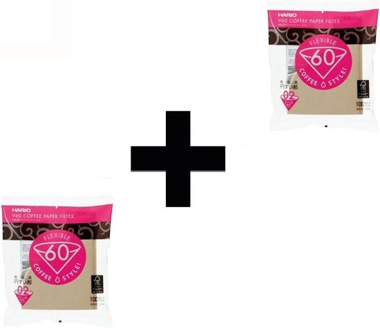 Hario Koffiefilters V60 02 - Bruin (100 stuks) 2-Pack