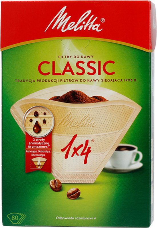 Melitta Paper Coffee Filters 1x4 - Classic - 80 pieces