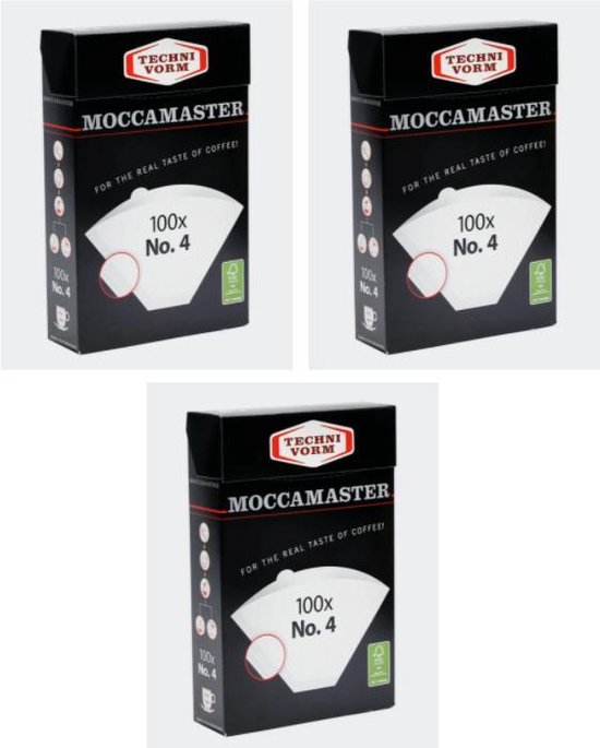 Moccamaster Filters - 3 verpakkingen - Koffiefilters - Wit - Nr. 4 - 100 stuks Technivorm