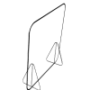 Balie- / tafelscherm plexiglas 75x80cm staand