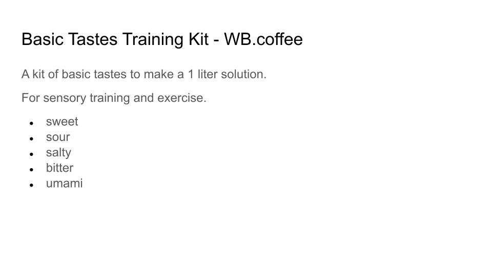 Basic Tastes Training Kit