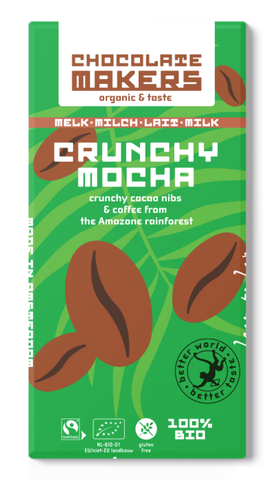 Chocolatemakers - Cruncy Mokka - Melk + Cacaonibs & Koffie (box of 10 bars of 80gr) 