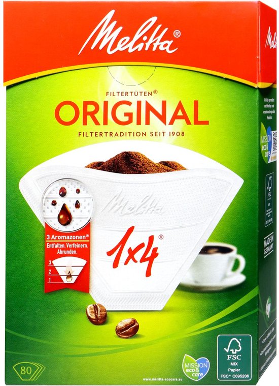 Melitta Original 1x4 80pcs White (9 pack)