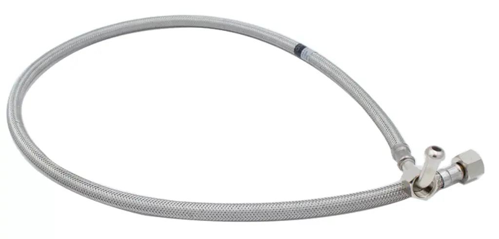 Flexibele Rvs Slang 150cm - 3/8" x 3/8 inch Conische Aansluiting Met Haakse Bocht En Terugslagklep