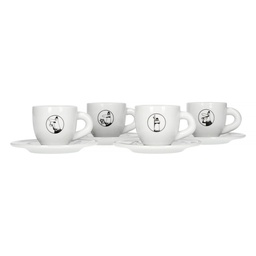 [Y0TZ033] Bialetti Carousel - Set of 4 cups with a saucer