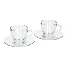 [DCRAST0007] Bialetti Vetro - Set of 2 Cappuccino Cups and Saucers