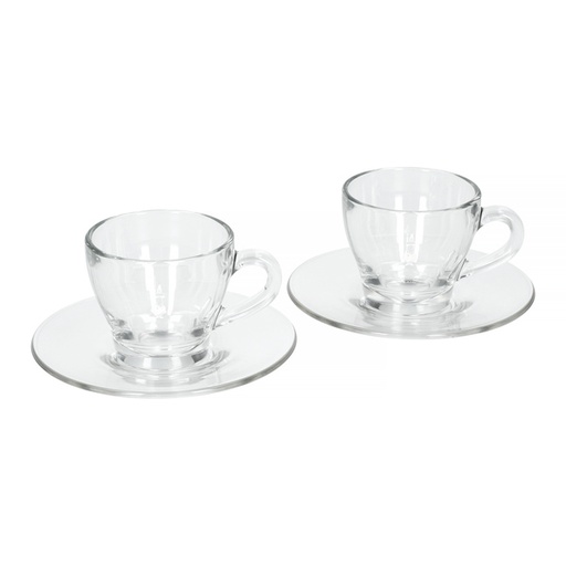 [DCRAST0007] Bialetti Vetro - Set of 2 Cappuccino Cups and Saucers