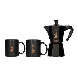 [0003539] Bialetti - Moka Express 6tz Black + 2 Mugs