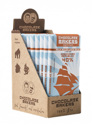 Chocolatemakers Bio Tres Hombres milk 40% sea salt - 85 gram (10 bars)