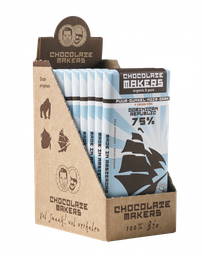 Chocolatemakers Bio Tres Hombres puur 75% nibs (85gr - 10 bars)