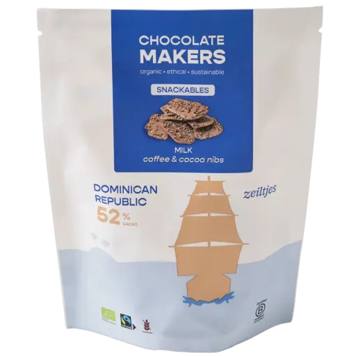 Snackables - Zeiltjes 52% cacao | Milk Chocolate with Coffee & Cacao Nibs