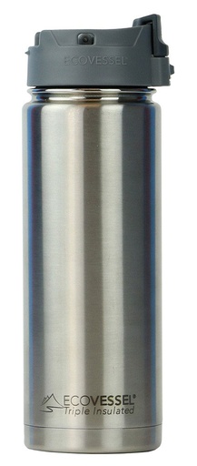 [PER473SE] EcoVessel - Insulated Water Bottle Perk - Silver Express 16oz / 473 ml