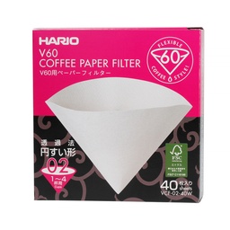 [VCF-02-40W] Hario V60 02 Filter Papers Box 40 pcs White