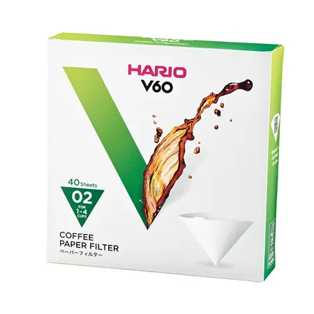 [VCF-02-40W] Hario V60 02 Filter Papers Box 40 pcs White