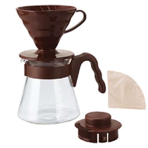 [VCSD-02CBR] Hario V60 Brown Pour Over Kit - dripper + server + filters