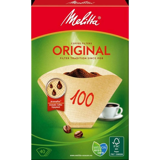 [1920269] Melitta Original 100 Brown Filter Paper 40pcs (9 boxes)