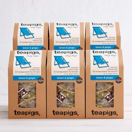 [4020] teapigs Lemon & Ginger - 50 Tea Bags (box of 6)