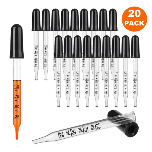 Glass pipette 1ml (20pcs)