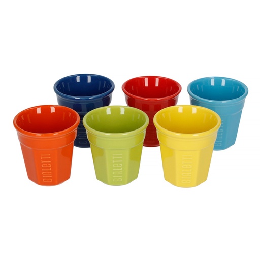 [YOTZ500] Bialetti Bicchierini - Set of 6 Espresso Cups - Multicolor (6 pack)