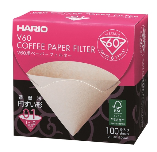[VCF-01-100MK] - Misarashi Brown Paper Filters - V60-01 - 100 Pieces (VCF-01-100MK+)
