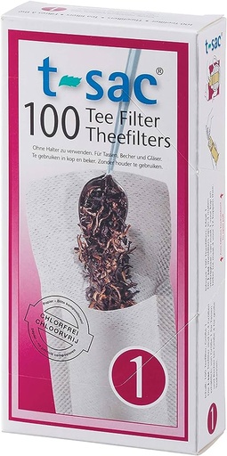 t-sac 100 tea filters 1 for 1 cup of tea