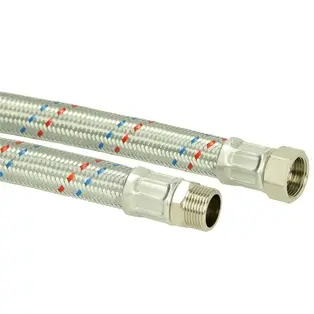 RVS Flexibele verbindingsslang 3/4" binnendraad x 3/4"  buitendraad - 100cm