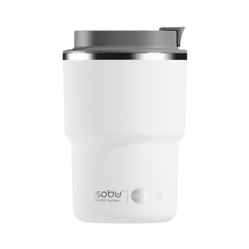 [BF52-White] Asobu - Pick Me Up White - 360 ml Ceramic Lined Travel Mug (thermos 12hrs hot 24hrs cold)