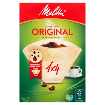 Melitta Original koffiefilter 1x4 bruin 80st (9 doosjes - 720 filters)