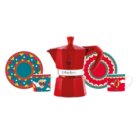 [0001016] Bialetti - Winter Wonderland Moka Express 3tz + 2 Cups and Saucers Set